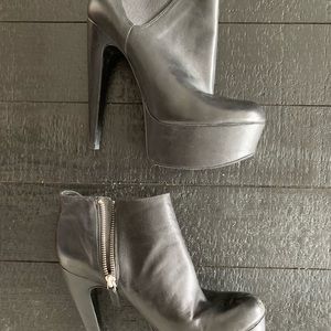 NINE WEST LEATHER BOOTS PLATFORMS